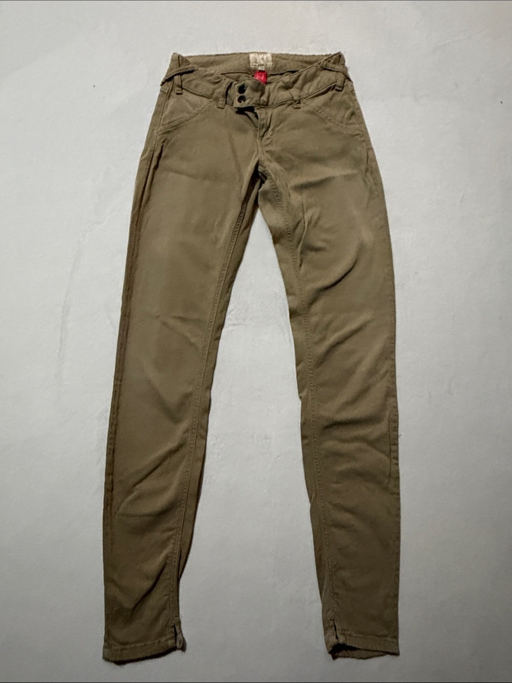 MET Y2K khaki denim skinny jeans